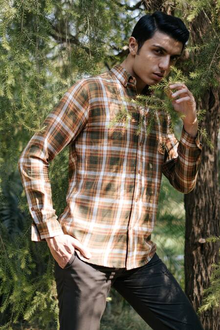 Artless_Multi Color Recycled Cotton Printed Checkered Madras Checks Shirt_Online_at_Aza_Fashions
