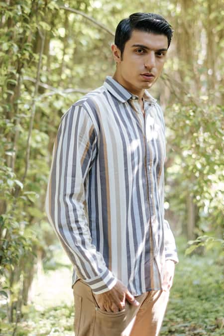 Artless_Multi Color Recycled Cotton Printed Zebra Cross Shirt_Online_at_Aza_Fashions