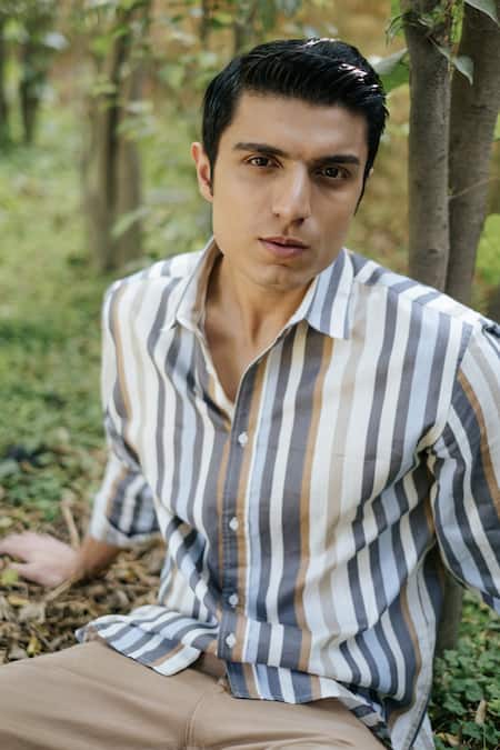 Artless_Multi Color Recycled Cotton Printed Zebra Cross Shirt_at_Aza_Fashions