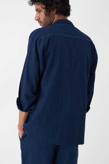 Three Solid Shacket & Pant Set 