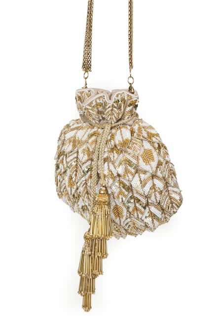 SG Collection By Sonia Gulrajani Gold Embellished Shades Of Glamour Potli Bag Online at Aza Fashions SG Collection By Sonia Gulrajani_Gold Embellished Shades Of Glamour Potli Bag _Online_at_Aza_Fashions