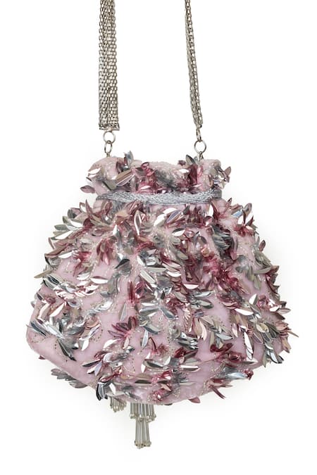 Shop SG Collection By Sonia Gulrajani Pink Embellished Ice Breaker Potli Bag at Aza Fashions Shop_SG Collection By Sonia Gulrajani_Pink Embellished Ice Breaker Potli Bag _at_Aza_Fashions