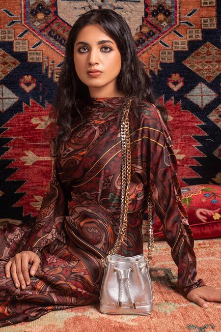 And Also_Silver Textured Cheeky Mini Metallic Bag_Online_at_Aza_Fashions