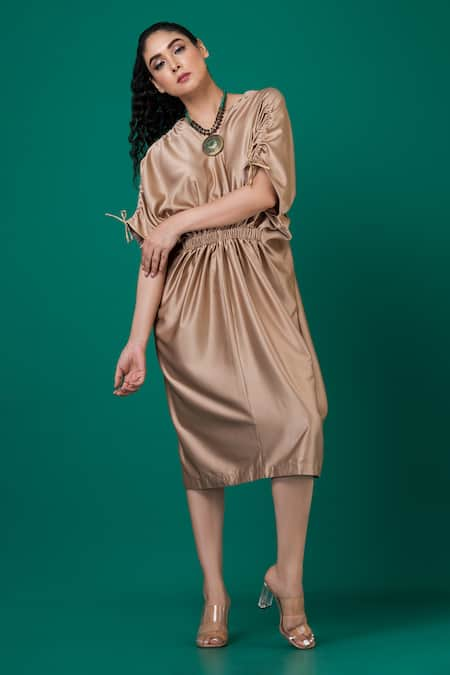 Megha Garg Plain Draped Dress 