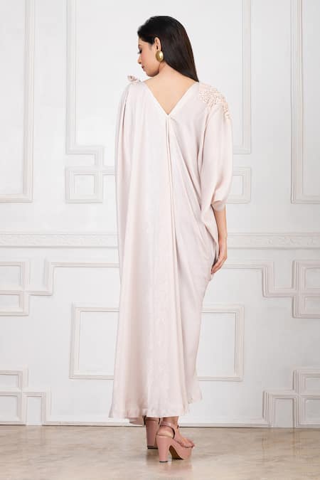 Megha Garg Placement Hand Embroidered Draped Gown 