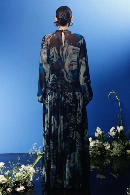 Forty Four Gradient Print Corset Dress Pant Set 