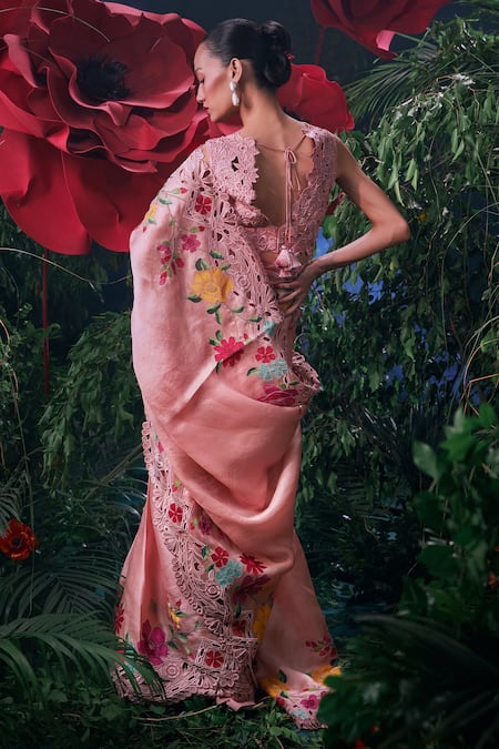 Chandrima Floral & Thread Embroidered Saree 