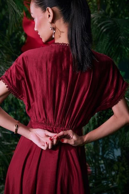 Chandrima 3D Floral Ruched Dress 