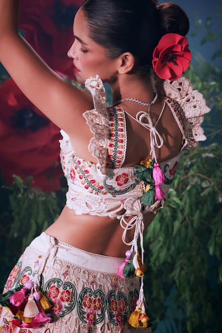 Chandrima Paisley Bloom Work Embellished Lehenga 