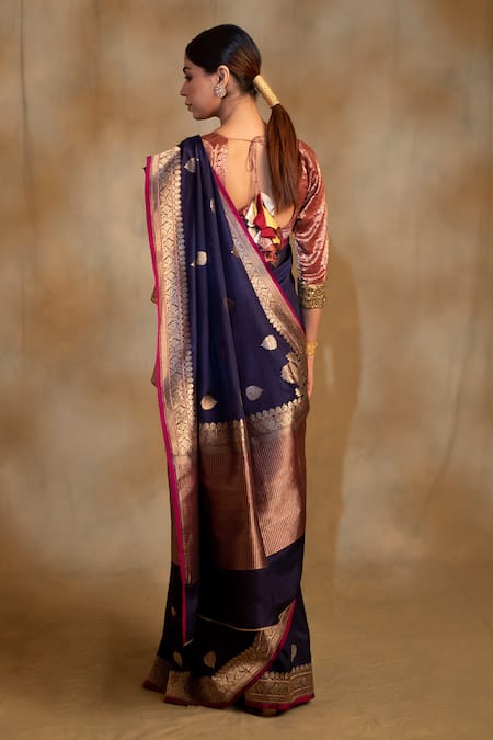 Priyanka Raajiv Arshiya Floral & Butis Pattern Saree With Unstitched Blouse 