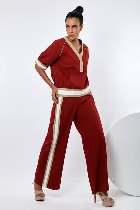 Buy_Madder Much_Multi Color Handloom , Embroidery Baku Runner Top And Pant Set 