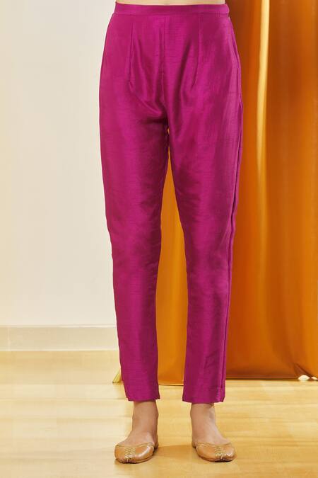 Shop_Label Shristi Chetani_Pink Organza Embroidery High Neck Sleeve Anarkali Set _Online_at_Aza_Fashions