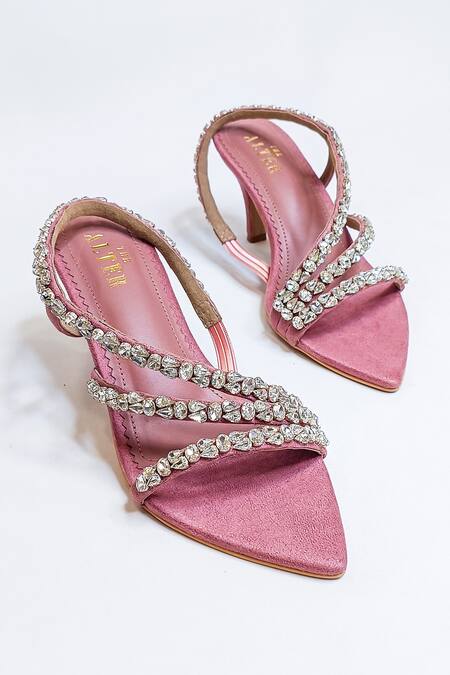 Gucci Crystal Embellished Sandals in Pink | Lyst