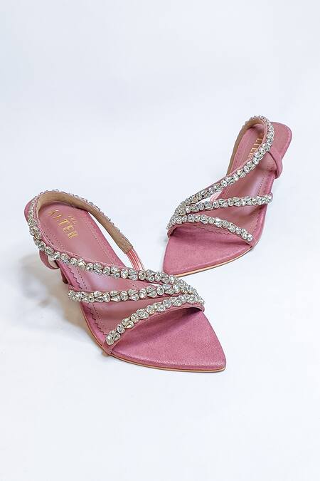 The Alter Pink Rhinestones Kiara Embellished Strappy Stilettoes at Aza Fashions The Alter_Pink Rhinestones Kiara Embellished Strappy Stilettoes _at_Aza_Fashions