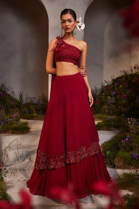 Light Pink Lehenga Set With A Choli In Moti Embroidery, Crop Top In Ha –  paanericlothing