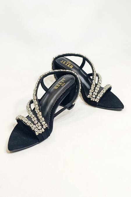 Shop The Alter Black Rhinestones Kiara Embellished Block Heels Online at Aza Fashions Shop_The Alter_Black Rhinestones Kiara Embellished Block Heels _Online_at_Aza_Fashions