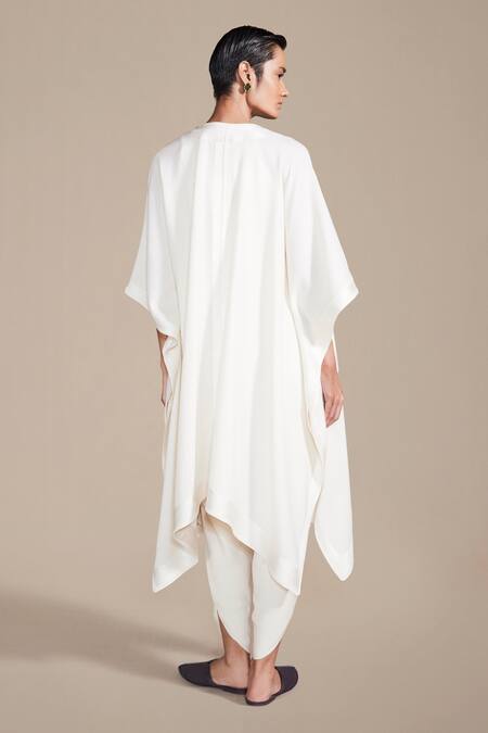 Shop Ampm Ivory Wool Embroidery Resham Cape Dhoti Pant Set at Aza Fashions Shop_Ampm_Ivory Wool Embroidery Resham Cape Dhoti Pant Set_at_Aza_Fashions