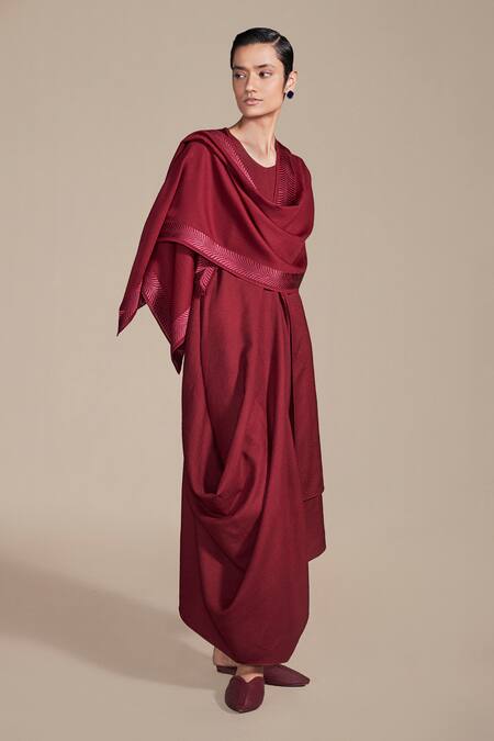 AMPM Thick Wool Embroidered Scarf 