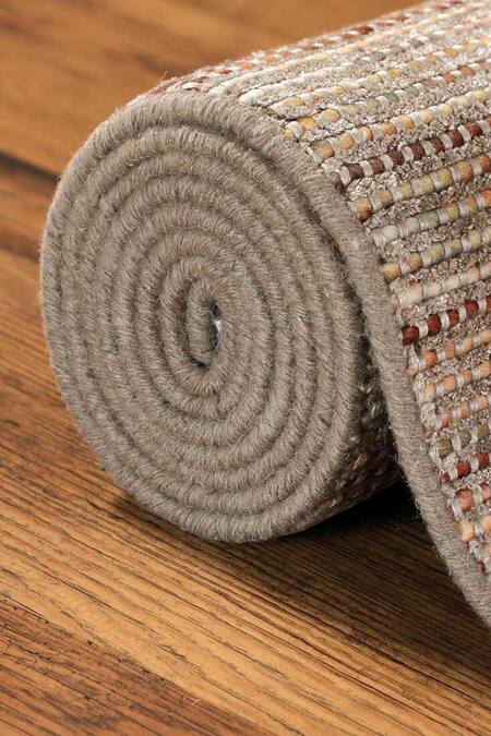 Buy_Kaleen India_Multi Color 50% Wool And 50% Viscose Hand Tufted Mocha Oval Shaped Rug_Online_at_Aza_Fashions