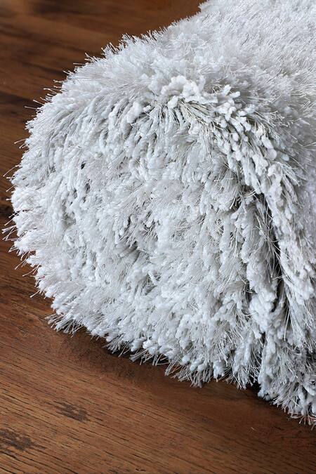 Shop_Kaleen India_White 100% Polyester Hand Tufted Rectangle Shaped Rug_Online_at_Aza_Fashions