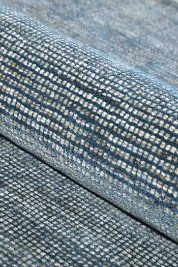 Buy_Kaleen India_Blue 60% Wool, 40% Viscose Handwoven Checkered Pattern Rectangle Shaped Rug