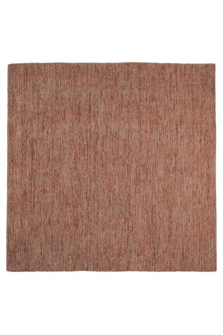 Kaleen India_Orange 60% Wool, 40% Viscose Handwoven Checkered Pattern Rectangle Shaped Rug_at_Aza_Fashions