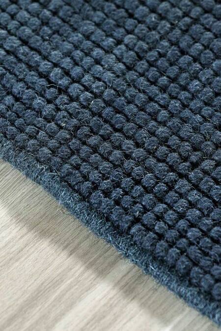 Kaleen India_Blue 100% Wool Handwoven Solid Octagon Shaped Rug_Online_at_Aza_Fashions