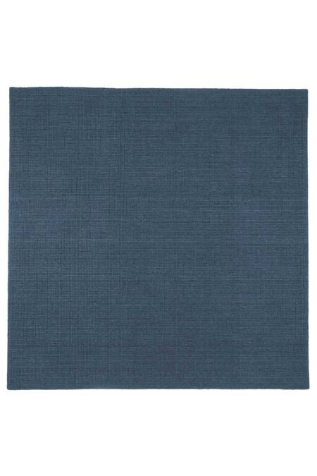 Kaleen India_Blue 100% Wool Handwoven Solid Square Shaped Rug_at_Aza_Fashions