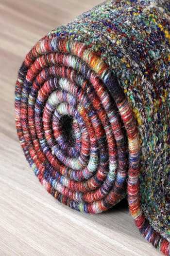 Shop_Kaleen India_Multi Color 80% Wool And 20% Viscose Confetti Abstract Pattern Octagon-shaped Rug_Online_at_Aza_Fashions