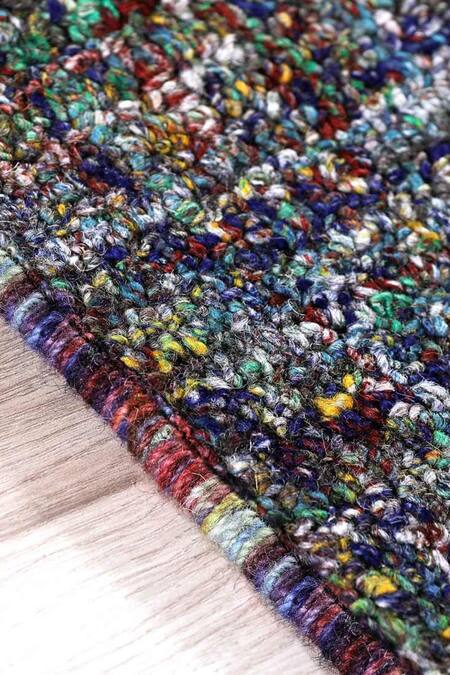 Kaleen India_Multi Color 80% Wool And 20% Viscose Confetti Abstract Pattern Oval-shaped Rug_Online_at_Aza_Fashions