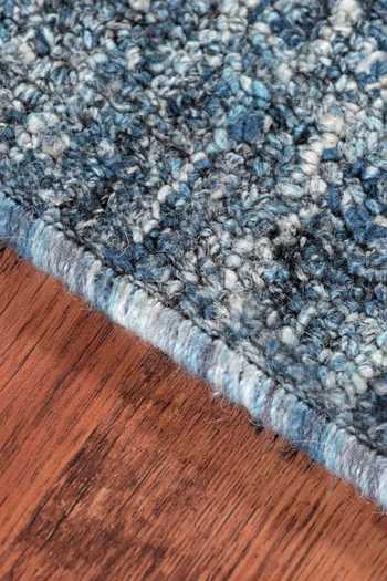 Kaleen India_Blue 80% Wool And 20% Viscose Hand Tufted Denim Abstract Pattern Round-shaped Rug_Online_at_Aza_Fashions