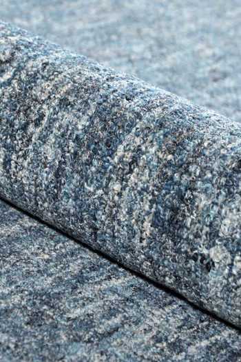 Buy_Kaleen India_Blue 80% Wool And 20% Viscose Hand Tufted Denim Abstract Pattern Round-shaped Rug