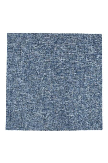 Kaleen India_Blue 80% Wool And 20% Viscose Hand Tufted Denim Abstract Pattern Square-shaped Rug_at_Aza_Fashions