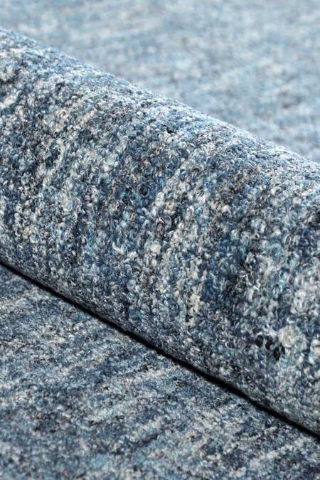 Buy_Kaleen India_Blue 80% Wool And 20% Viscose Hand Tufted Denim Abstract Pattern Square-shaped Rug