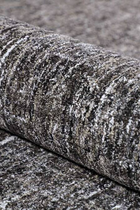 Buy_Kaleen India_Black 80% Wool And 20% Viscose Hand Ebony Abstract Pattern Rectangular-shaped Rug