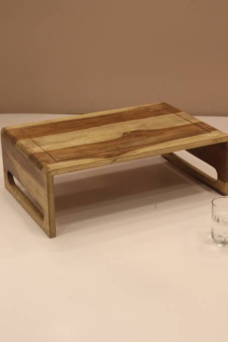 Manor House_Brown Wood Aachman Bed Laptop Table_Online_at_Aza_Fashions