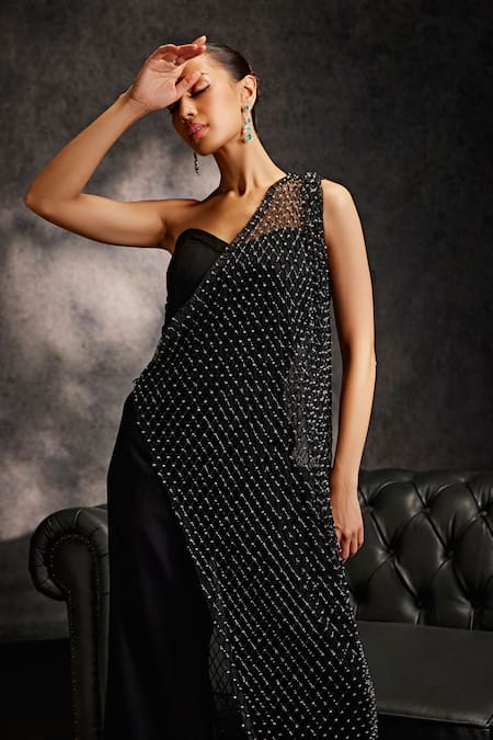 Studio22 By Pulkita Arora Bajaj Starstruck Off Shoulder Jumpsuit With Embellished Cape 