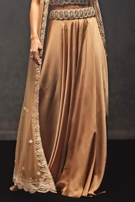 Buy Studio22 By Pulkita Arora Bajaj Beige Net, Satin Embroidery, Supermoon Moti Scallop Embellished Cape Gharara Set Online at Aza Fashions Buy_Studio22 By Pulkita Arora Bajaj_Beige Net, Satin Embroidery, Supermoon Moti Scallop Embellished Cape Gharara Set _Online_at_Aza_Fashions
