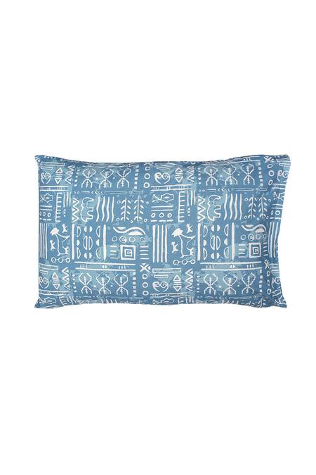 Buy House This Blue 100% Cotton Printed Gamathi Double Bed Set Buy_House This_Blue 100% Cotton Printed Gamathi Double Bed Set