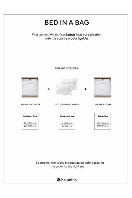 Buy_House This_Beige 100% Cotton Printed Genda Phool Double Bed Set