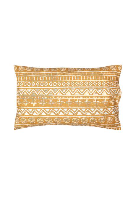 Buy House This Yellow 100% Cotton Printed Kullu Patti Double Bed Set Buy_House This_Yellow 100% Cotton Printed Kullu Patti Double Bed Set