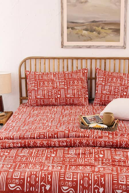 House This Gamathi Cotton Printed Double Bed Set 