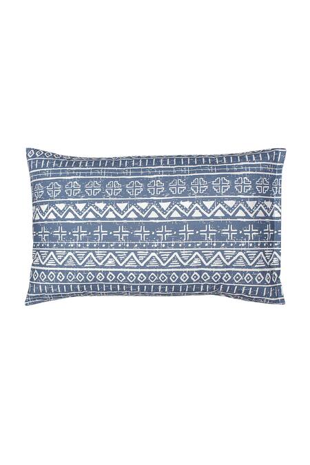 Buy House This Blue 100% Cotton Printed Kullu Patti Double Bed Set Buy_House This_Blue 100% Cotton Printed Kullu Patti Double Bed Set