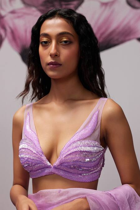 Buy Zoon Purple Chiffon, Crepe Sequins, Sheer Embroidered Pre-stitched Saree With Blouse Online at Aza Fashions Buy_Zoon_Purple Chiffon, Crepe Sequins, Sheer Embroidered Pre-stitched Saree With Blouse _Online_at_Aza_Fashions