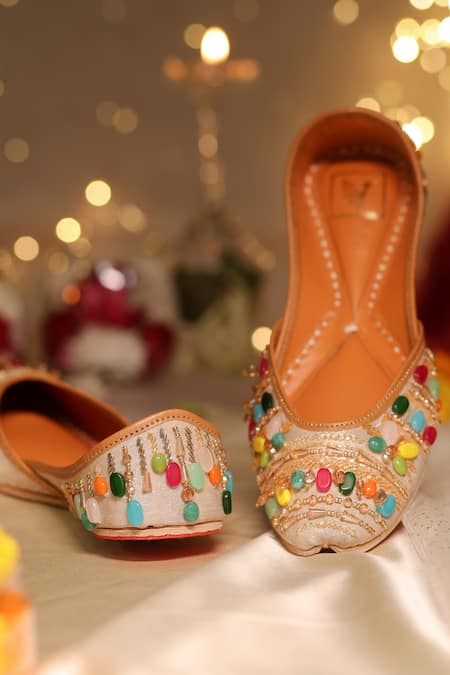 House of Vian Irya Bead Embellished Juttis 