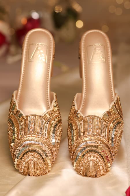 House Of Vian Maia Sequin Embellished Mule Heels 