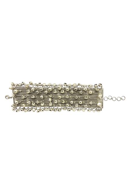 Aaree Accessories Silver Plated Brass Handcrafted Ghungroo Bracelet