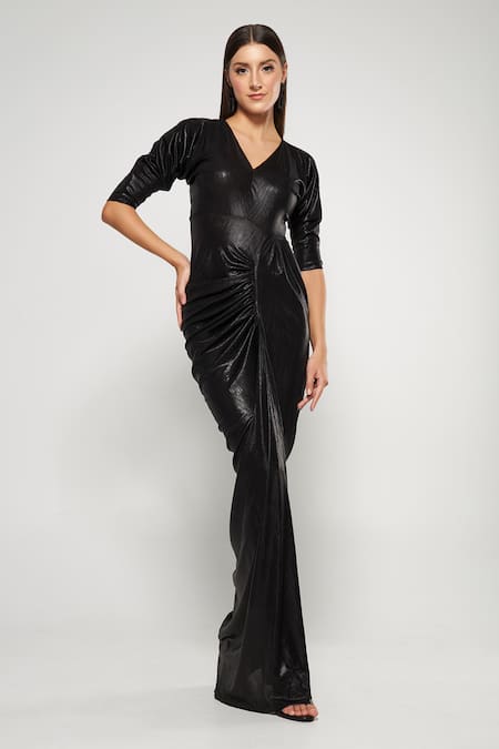 Long Full Length Sexy Satin Wrap Bathrobe Plain Black PLUS SIZE – Just For  You Boutique®