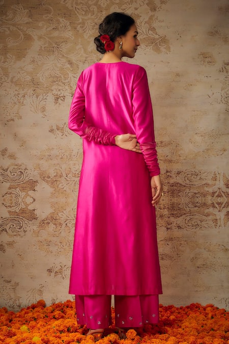 The Aarya Paisley Yoke Embroidered Kurta Palazzo Set 