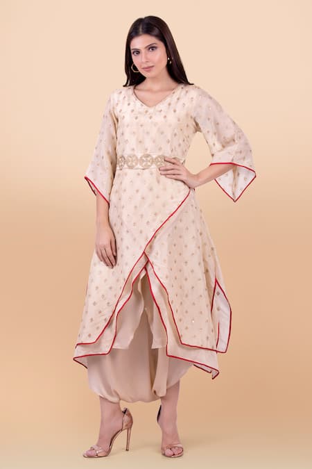 Jajobaa Asymmetric Kurta & Dhoti Pant Set 